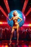 Placeholder: Marilyn Monroe in Saturday Night Fever pose on a dance floor with coulored light unter a big disco globe. The image should be a concept art, 16K HDR, ultra realistic with unique natural textures, slight imperfections, rendered with vray, ultra-high quality, intricate details, ray tracing, realistic genre scene, high resolution, cinematic