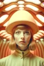 Placeholder: Wes Anderson style, mushroom woman in 1960s London, wearing pastel colors, 1960s style, colorful makeup, wide lens, no shadows, post modernist, symmetrical, cinematic lighting, photorealistic, natural light, wide lens photo, Wes Anderson style, portrait photo facing forward --v 5.2