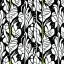 Placeholder: black and white banana leafs wallpaper pattern in vector lines, same line weight