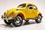 Placeholder: volks wagen beetle , classic model, paint shining yellow, big wheels, aeodinamic kit, , style cartoon