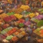 Placeholder: 7. Generate an image of a bustling market with vendors selling exotic foods and goods.