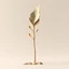 Placeholder: concept art of low poly stylized alien dry single leaf plant on a neutral background. Strange fictional extraterrestrial flora with unusual shapes