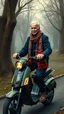 Placeholder: Hieronymus Bosch style , Biden wearing a an Arabic scarf on electric scooter 4k