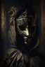 Placeholder: An intriguing, chiaroscuro-style portrait of a mysterious figure wearing a Venetian mask, shrouded in shadows and a dramatic play of light and dark, capturing the enigmatic aura and the intricate details of the ornate mask.