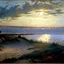 Placeholder: A seaside scenery at summer twilight painted by Reinhold Ljunngren