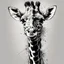 Placeholder: mixpnk style, scribbly scribbles pen and ink small line pencil sketch of head of a giraffe, intricate details and precisely drawn in style of jeremy mann