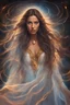 Placeholder: Beautiful, sensual, wonderful goddess with long flowing hair, terrified face, trapped in a glowing light energy barrier, suffering and crying - horizontal image thumbnail for YouTube