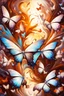 Placeholder: vibrant psychedelic oil painting image, airbrush, 64k, cartoon art image of background BROWN and WHITE BUTTERFLIES , futurism style
