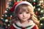 Placeholder: a little girl sitting in front of a christmas tree, cute young girl, christmas, close-up face, cgsociety 9, hd anime wallpaper, merry, cute artwork, adorable digital painting, innocent smile, cute detailed artwork, beautiful art uhd 4 k, cute cartoon, young and cute girl, innocent mood, little elf girl, santa, cute beautiful, young girl, by Ernest William Christmas