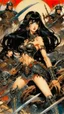 Placeholder: Betty Page art from japanese style 1900 movie. Heavy metal war mechas