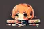 Placeholder: contented cute chibi girl eating sushi