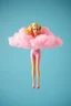 Placeholder: A plastic pink cloud floating in the vintage barbie doll