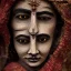 Placeholder: shree kurshna face, ornaments theme art, Dark moody night atmosphere, 8K, close-up face, anatomically perfect face, oak tree roots,