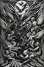 Placeholder: light of angels and darkness of devils; abstract art; m.c. Escher