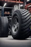 Placeholder: Tire service, storage of car tires, refueling of air conditioners. A beautiful composition for advertising. High quality image in 8K