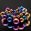 Placeholder: a mandelbulb 3d fractal made of metallic random color shperes, pertty artistc background