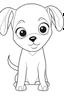 Placeholder: coloring page, cute baby dog, full view, coloring page, only draw lines, coloring book, clean line art, –no sketch, color, –ar 3:4, white background, minimalistic black lines, minimal black color, low level black colors, coloring page, avoid thick black colors, thin black line art, avoid colors, perfect shape, perfect clear lines,