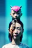 Placeholder: portrait, Asian cyborg woman, samurai warrior :: symmetry photography, cyberpunk style, cyborg eyes, pink hair :: wires connect, perfect eyes, samurai helmet, tiger mask, black samurai army, katana, ghost in the shell, pink, white, black, glow eyes, cinematic, Ultra realistic, dark scene, soft color, highly detailed, unreal engine 5, RTX, ultra detail, 3d, finely drawn, high definition.