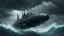 Placeholder: distopian batman speed submarine diving through stormy ocean on an alien planet