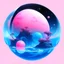 Placeholder: floating supernatural worlds blue galaxies water pink planet peach the trendy