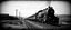 Placeholder: old western railroad, grayscale, antique pinhole photo