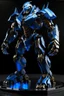 Placeholder: Ironclad is a formidable and imposing presence on the battlefield. Standing at a towering height of 8 feet, it commands attention with its massive frame. Its entire body is covered in a combination of sleek metallic plating and luminescent blue energy accents, creating a striking and futuristic aesthetic.