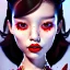 Placeholder: a teenage Asian girl blessed with beauty so flawless and enchanting. Lips red as the rose, hair black, and skin white as snow describes her most notable features, red lips and rosy cheeks. 3D human portrait, raytracing, volumetric light.