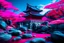 Placeholder: japan temple, rocks, lagoon, vegetations, epic, neon pink and blue colors, maximal details, soft light, 16k , high contrast, 35mm canon real photo quality,