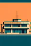 Placeholder: Generate a minimal Bauhaus-style illustrator image of the Bharat Bhawan, Bhopal, india in the actual color tone of materials