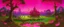 Placeholder: A magenta fairy kingdom with hearts designed in Australian aboriginal art painted by John Atkinson Grimshaw