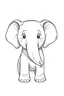 Placeholder: a simple outline of a cute elephant, in a drawing style