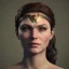 Placeholder: analog style, Celtic goddes, portrait, simmetric eyes, war ambient,queen, wonder woman wearing outfit, ultra realistic photo