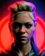 Placeholder: portrait, Shakira, blonde artist, angry, Realistic image, hoodie, mma gloves, combat pose, make-up make-up, gold line make-up, sweat, fog, goddess style, Neon colors, leds. Black background, photo studio, concept art, smooth, unreal engine 5, god lights, ray tracing, RTX, lumen lighting, ultra detail, volumetric lighting, 3d, finely drawn, high definition, 4k.