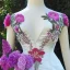 Placeholder: bodice with delicate embroidery and beadwork of flowers, satin and boning, couture, beautiful composition, aesthetic layout, wildflowers, watercolor