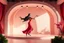Placeholder: 3d recusive stage with modern 3d structre and modern decoration a godoss lady dancing salsa with cute ,the background is evolving and animating