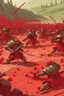 Placeholder: a red battle field with dead orcs