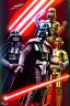 Placeholder: Darth Vader battling Luke Skywalker with lighsabres, while C3PO and R2D2 look on in horror.