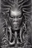 Placeholder: Biomorphic Biomechanical Alien Queen, beautiful face by Giger