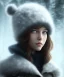 Placeholder: photography, winter, 8k, attractive, stylish, optimistic, teenager, smiling, beautiful big eyes, heavenly look, highly detailed modern christmas style hat and clothing, fine skin detail, trending on artstation, sharp focus, intricate detail, very detailed, Artgerm, Greg Rutkowski, Tom Blackwell