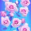 Placeholder: a magical crystal vertical light pink rose, pink and blue wisteriapink, magnolias pink, blue lake,sun,pink vertical, blue lake,sharp, ornate, elegant, highly detailed, artstation, concept art, smooth, sharp focus, illustration, 8k, splash art, wallpaper, key visual