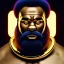 Placeholder: pixar style full body shot of Clubber Lang, thick gold chains around neck, photorealistic face, fluffy beard, wearing boxing gloves, highly detailed, badass, pity the fool, 8k, post-processing, epic composition, sharp focus, unreal engine, octane render, eiichiro oda, ilya kuvshinov, Dorina Costras, frank miller