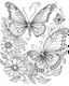 Placeholder: butterfly and flower coloring page for adult