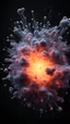 Placeholder: molecular vibrant with giant implosion. Photography. Ultra Realistic photo. HD. Glowing. Black background.3d style. Mystical atmosphere.