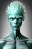 Placeholder: This Water Genasi is a striking figure, with smooth, blue-green skin that shimmers like sunlight reflecting off the ocean. They have a lean, muscular build that speaks to their physical prowess, but it's their piercing gaze that draws people in. Their eyes are a bright, clear blue that seems to reflect the depths of the sea, and they have a confident, regal bearing that speaks to their high-born heritage. Despite their noble roots, this Water Genasi is friendly and approachable. Hide any boobs.