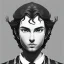 Placeholder: masterpiece - face - anime boy - black long hair - portrait- white iris - two white horns coming out from the forehead - sharp eyes - handsome