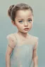 Placeholder: Illustration of Angelina Jolie as a toddler,, pony tail, at.the cinema, big blue eyes, style of Marcel Marlier, pastel colors