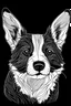 Placeholder: corgi drawn outline black