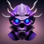 Placeholder: oni purple mask in galaxy, teal and purple smoke, detailed, realistic, 4k