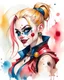Placeholder: harley quinn Steam Punk, Watercolor