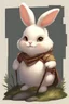 Placeholder: Cute fat bunny floppy ears adventurer dnd art realism